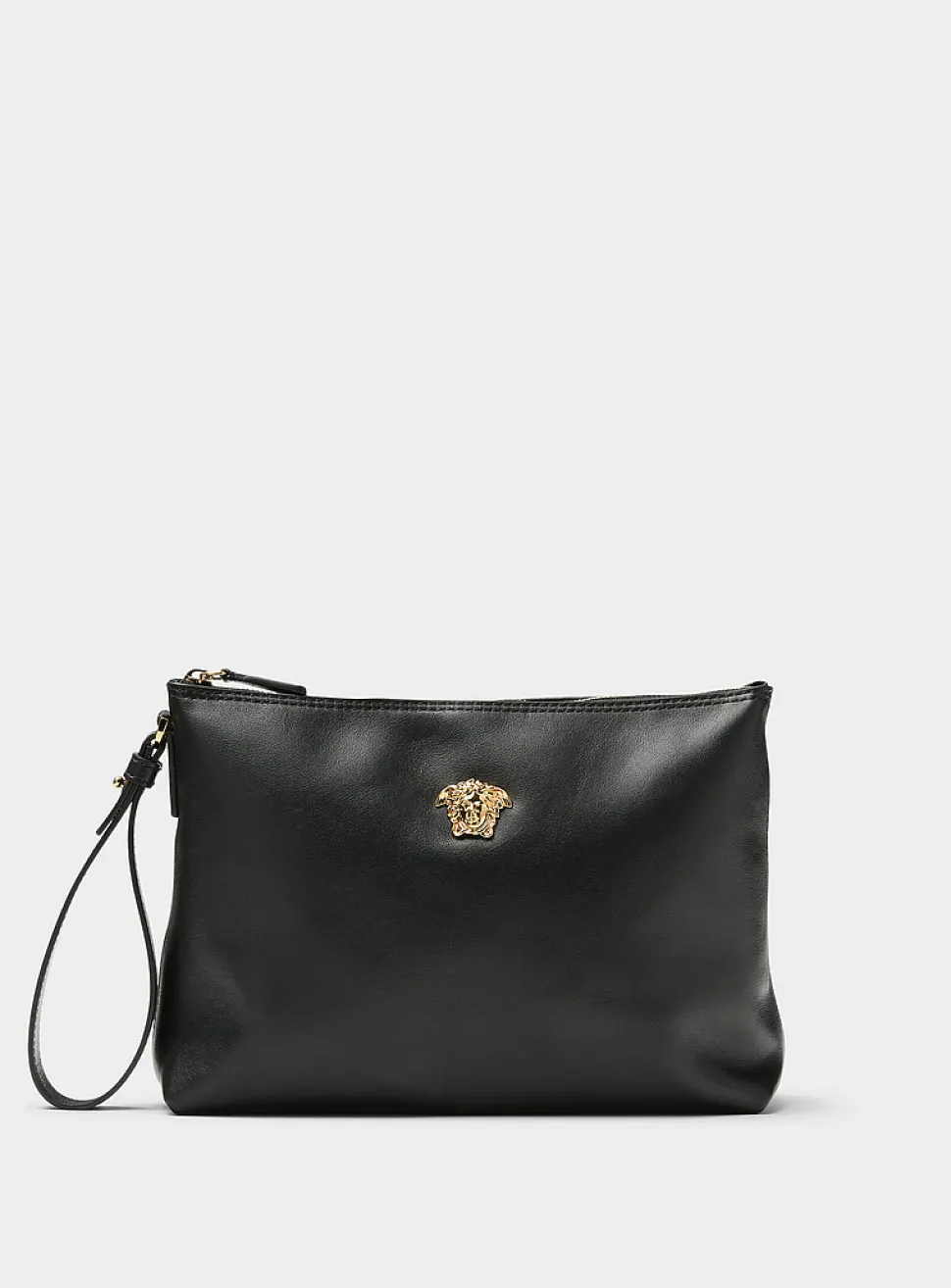 Logo leather clutch