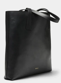 Logo leather tote bag