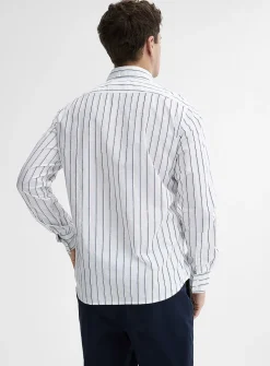 Logo stripe poplin shirt