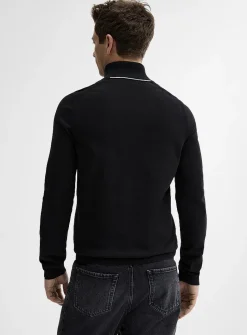 Logo zip-neck sweater