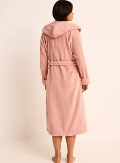 Long hooded terry robe