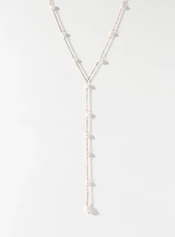 Long pearly bead pendant chain