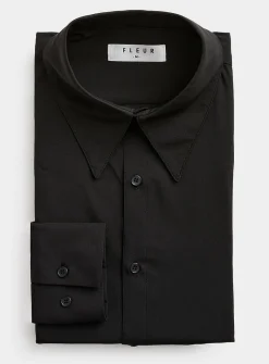 Long-point-collar shirt