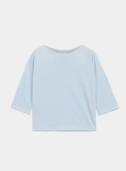 Loose boat-neck linen-blend boxy-fit sweater