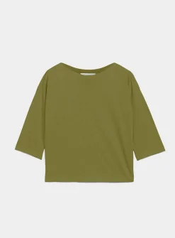 Loose boat-neck linen-blend boxy-fit sweater