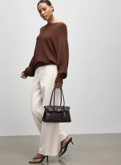 Loose boat-neck sweater