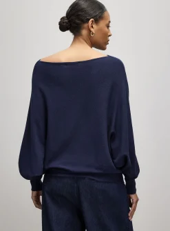 Loose boat-neck sweater