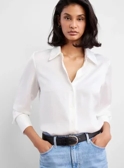 Loose fluid satin shirt