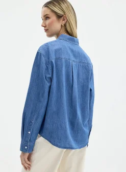 Loose lightweight denim shirt