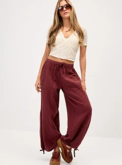 Loose organic cotton gauze jogger