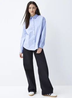 Loose plain poplin shirt