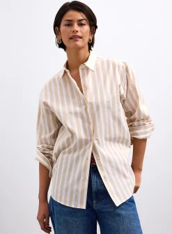 Loose striped lightweight poplin shirt