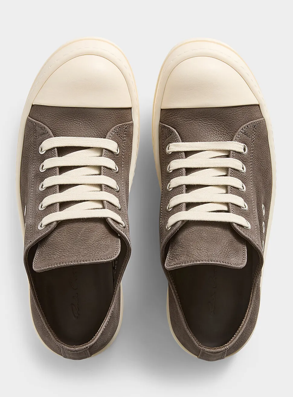 Low grey leather sneakers