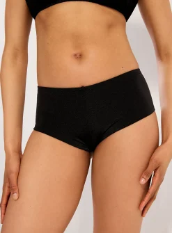 Low-rise boyshort bikini bottom