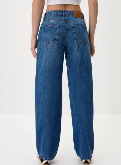 Low-rise wide-leg jean
