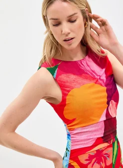 Lucille fabulous flowers ruched dress