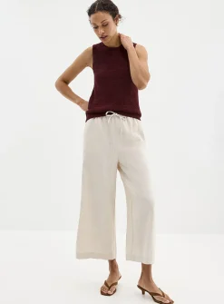 Lustrous ribbon-knit sweater vest