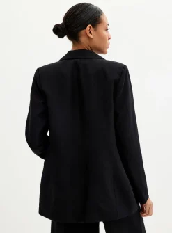 Lyocell-linen relaxed fit blazer