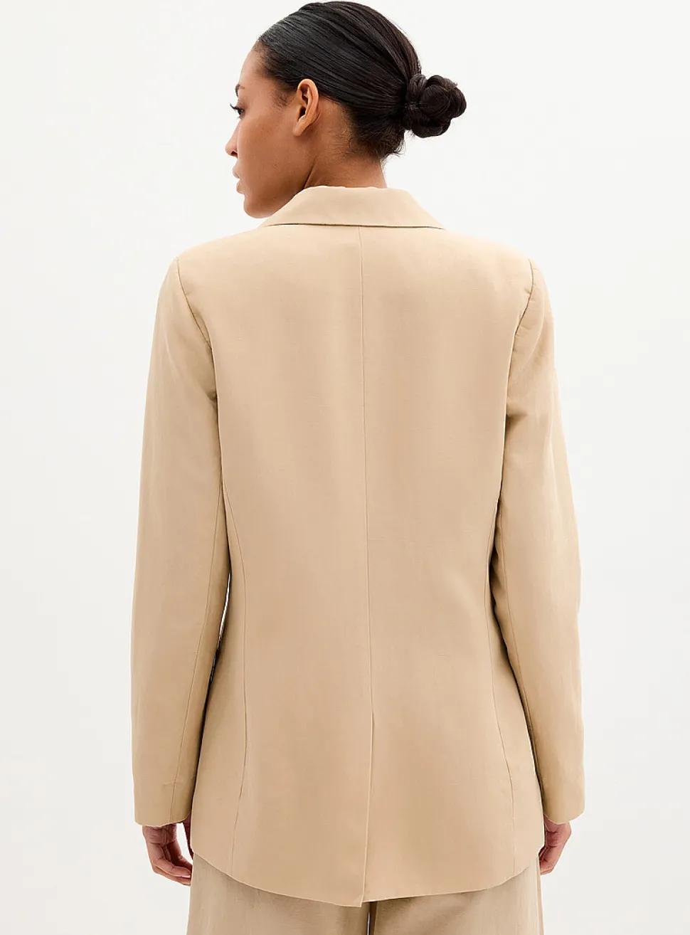 Lyocell-linen relaxed fit blazer