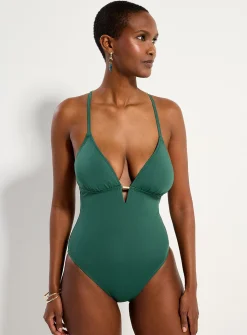 Macramé accent one-piece
