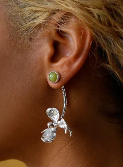 Magnolia Drip sterling silver earrings