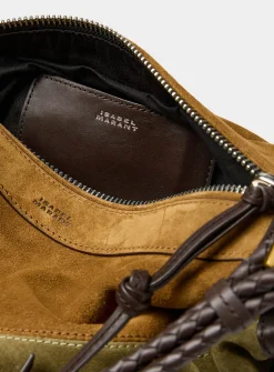 Maia three-colour suede shoulder bag