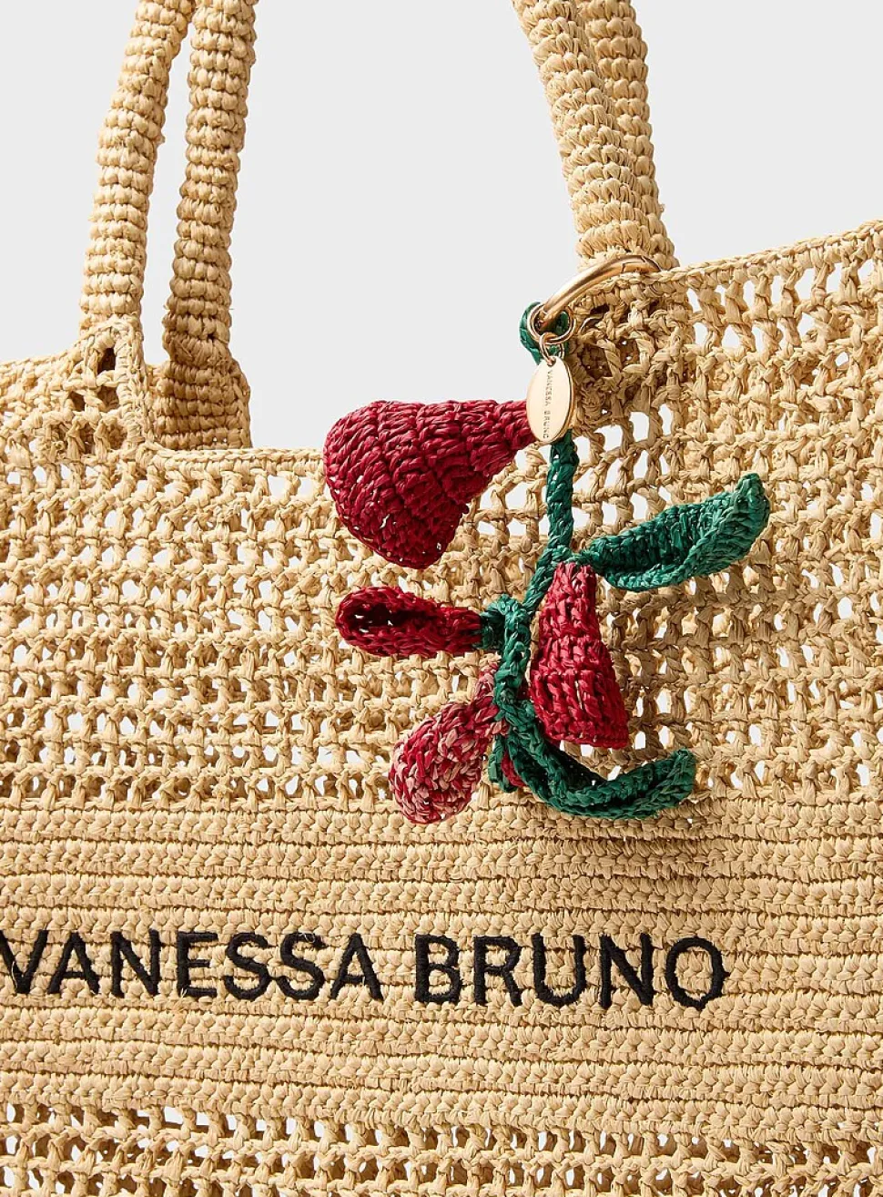 Malagasy raffia bell flower handbag charms