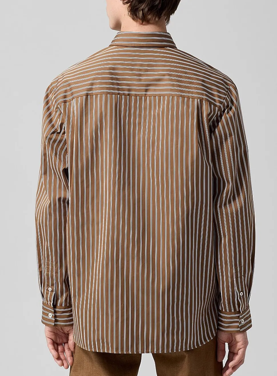 Malo vertical stripes brown shirt