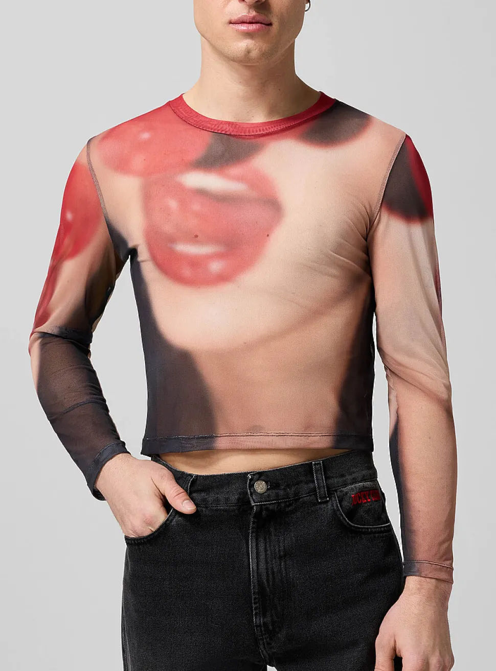 Maraschino Madness printed mesh T-shirt