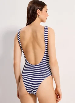 Mara striped scoop-back one-piece