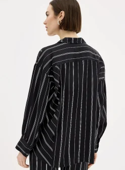 Marcela contrasting stripes satin shirt