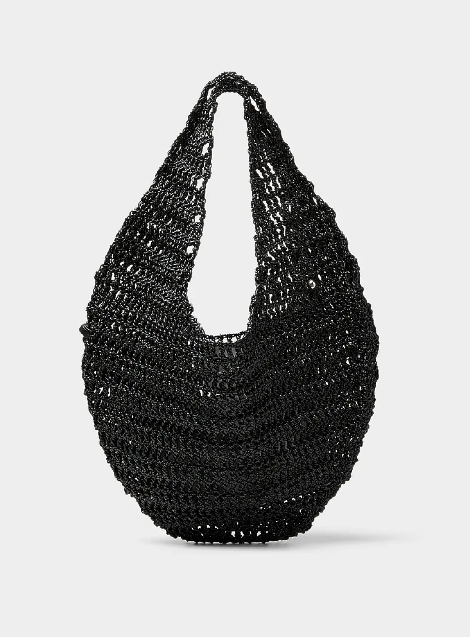 Market round knotted leather hobo bag
