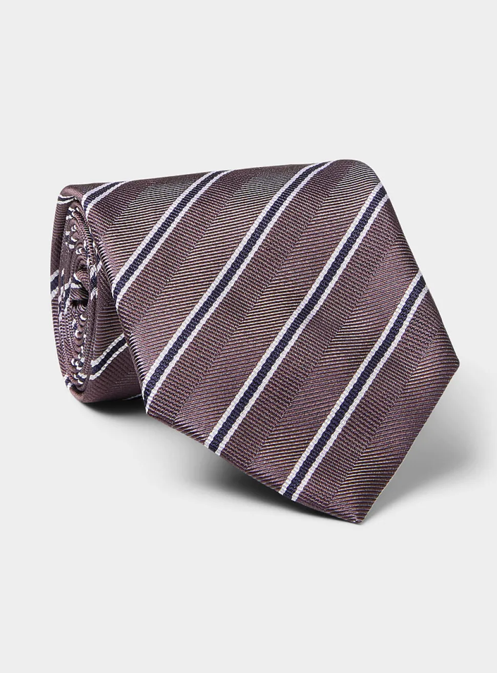 Mauve textured stripes tie