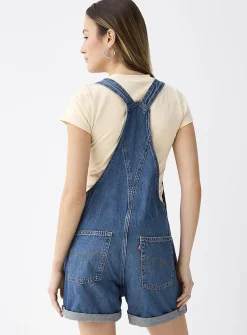 Medium blue denim overalls