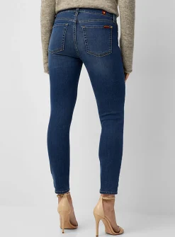 Medium indigo ankle stretch jean