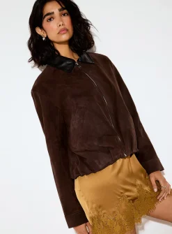 Merrick genuine suede bubble jacket