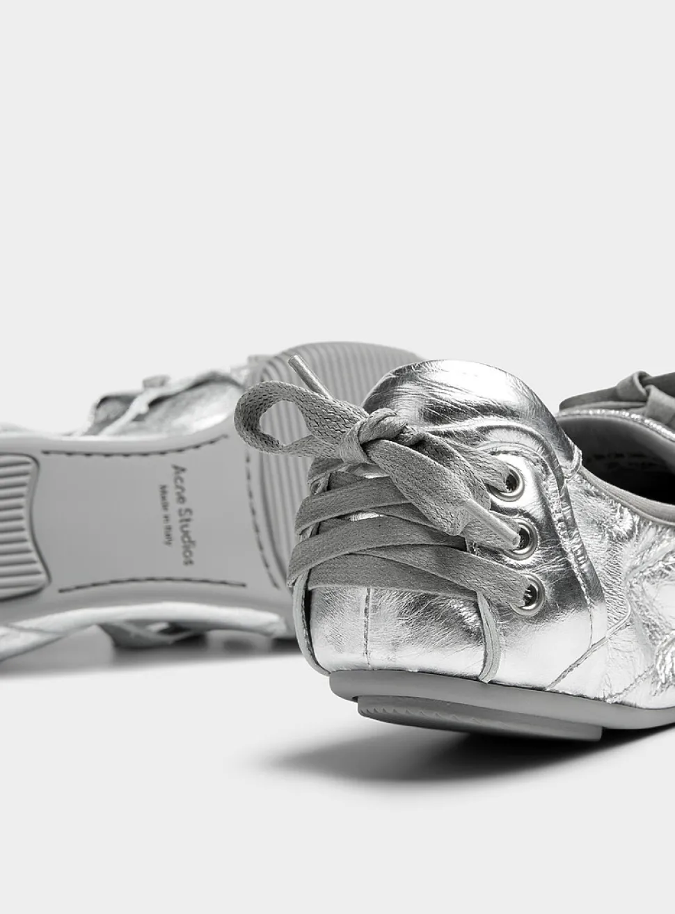 Metallic leather ballet flat sneaker