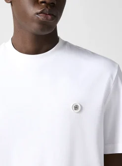Metallic monogram cotton T-shirt