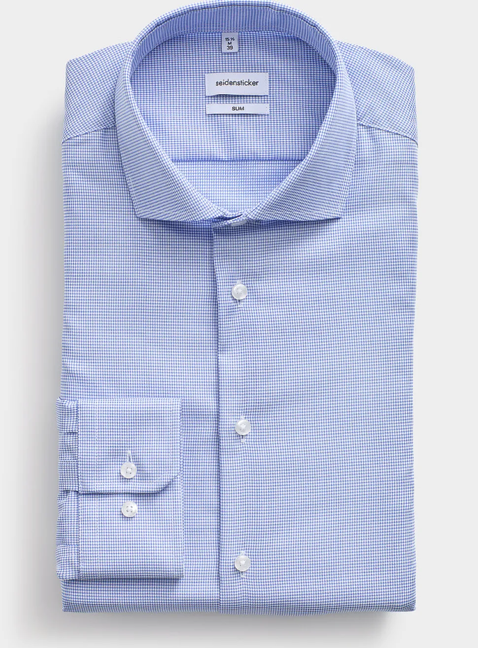 Micro-check wrinkle-free shirt