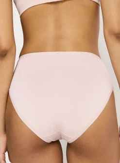 Microfibre high-waist elastic-trim bikini panty