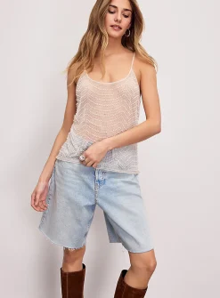 Micromesh beaded-stripe cami