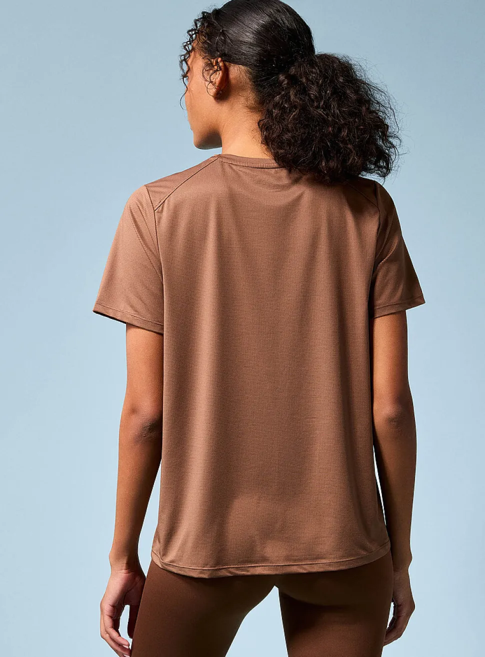 Micro-perforated short-sleeve T-shirt
