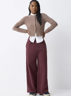Mini-cable cropped cardigan