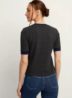 Mini-circle stripes T-shirt