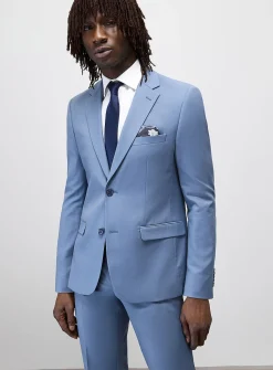 Minimalist colourful twill suit