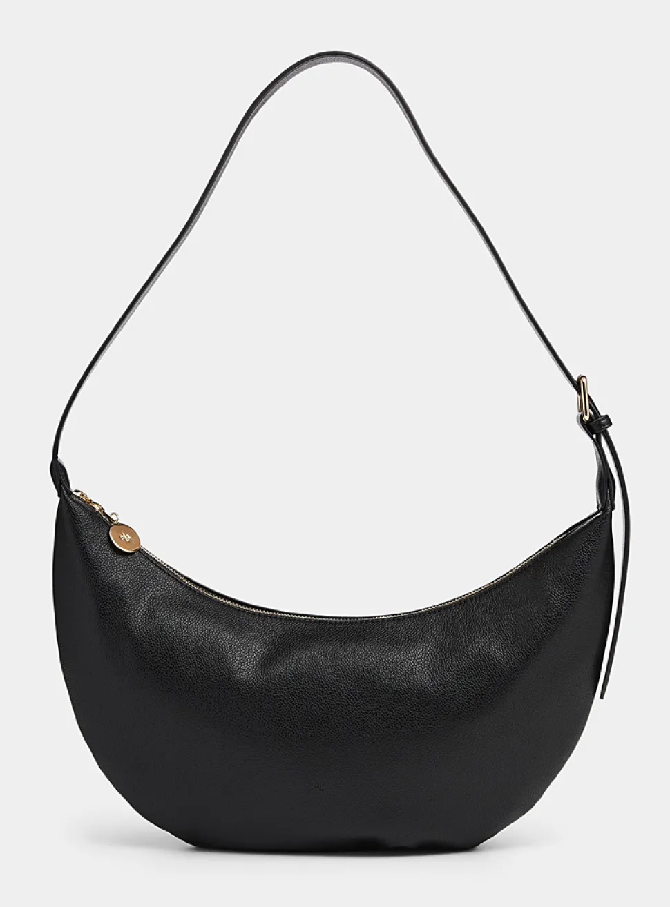 Minimalist half-moon hobo bag