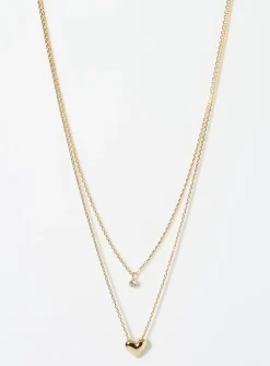 Minimalist heart two-row chain