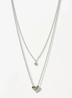 Minimalist heart two-row chain