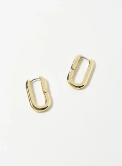 Minimalist oval hoop earrings