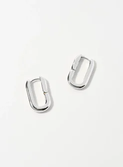 Minimalist oval hoop earrings